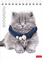 Блокнот А6, 40л, на гребне, клетка, Хатбер Милые котята, ассорти, 1 шт.