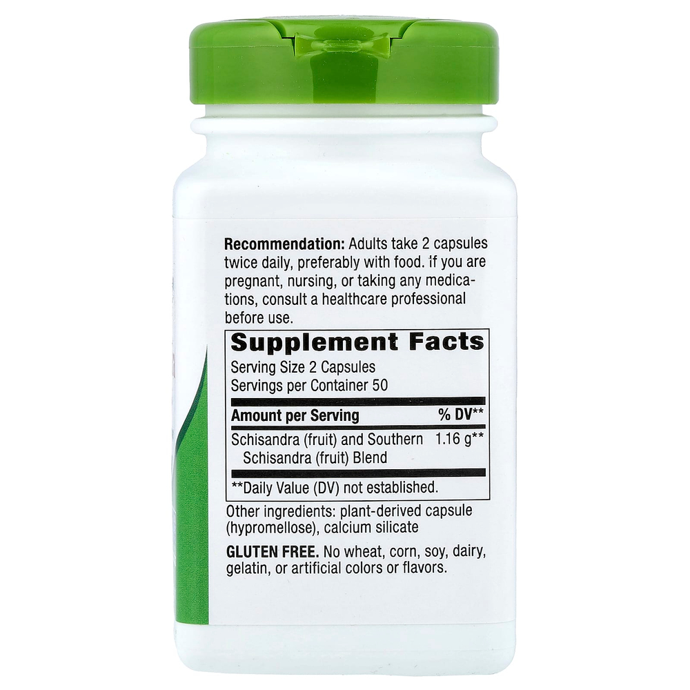 Nature's Way, плоды лимонника, 100 веганских капсул (0,58 г в 1 капсуле)