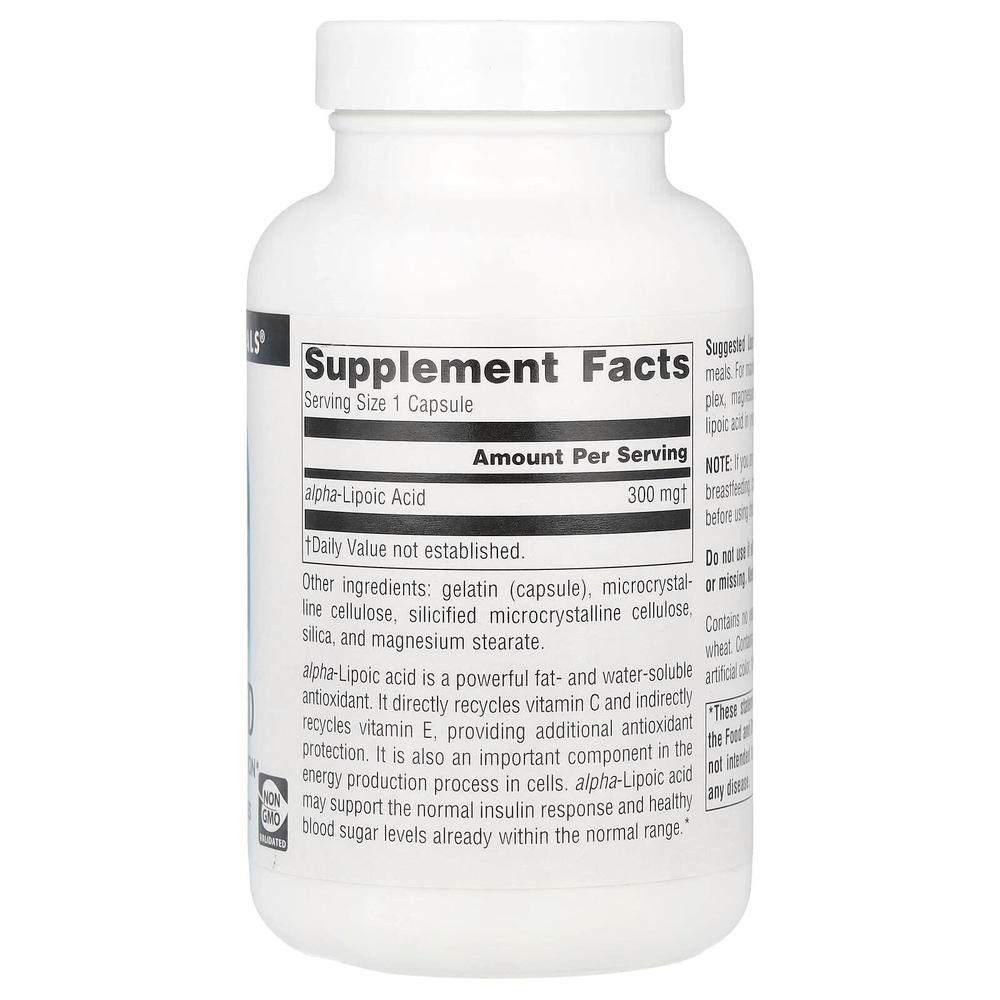 Source Naturals, Альфа-липоевая кислота, 300 мг, 120 капсул