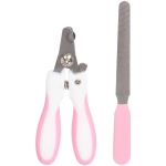 Набор для груминга «Великолепный Бро», когтерез и пилка, цвет белый/розовый (блистер U)