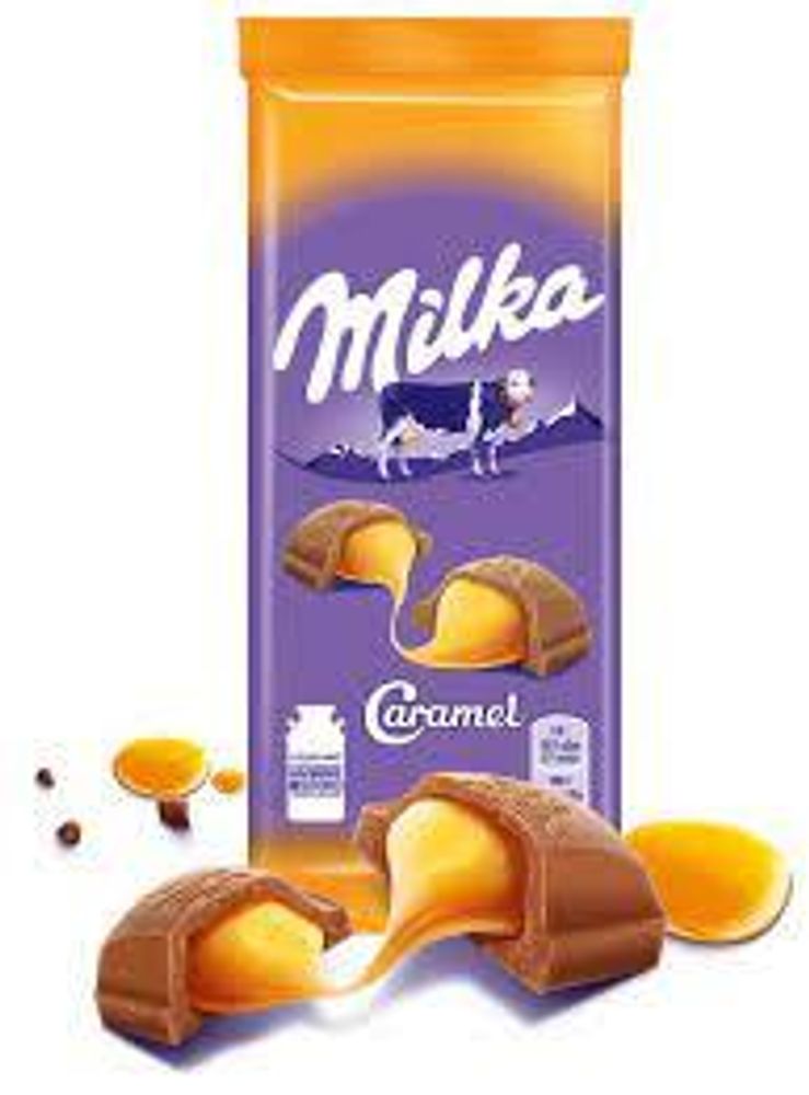 Milka  Молочный Шоколад с Карамельной Начинкой 90г