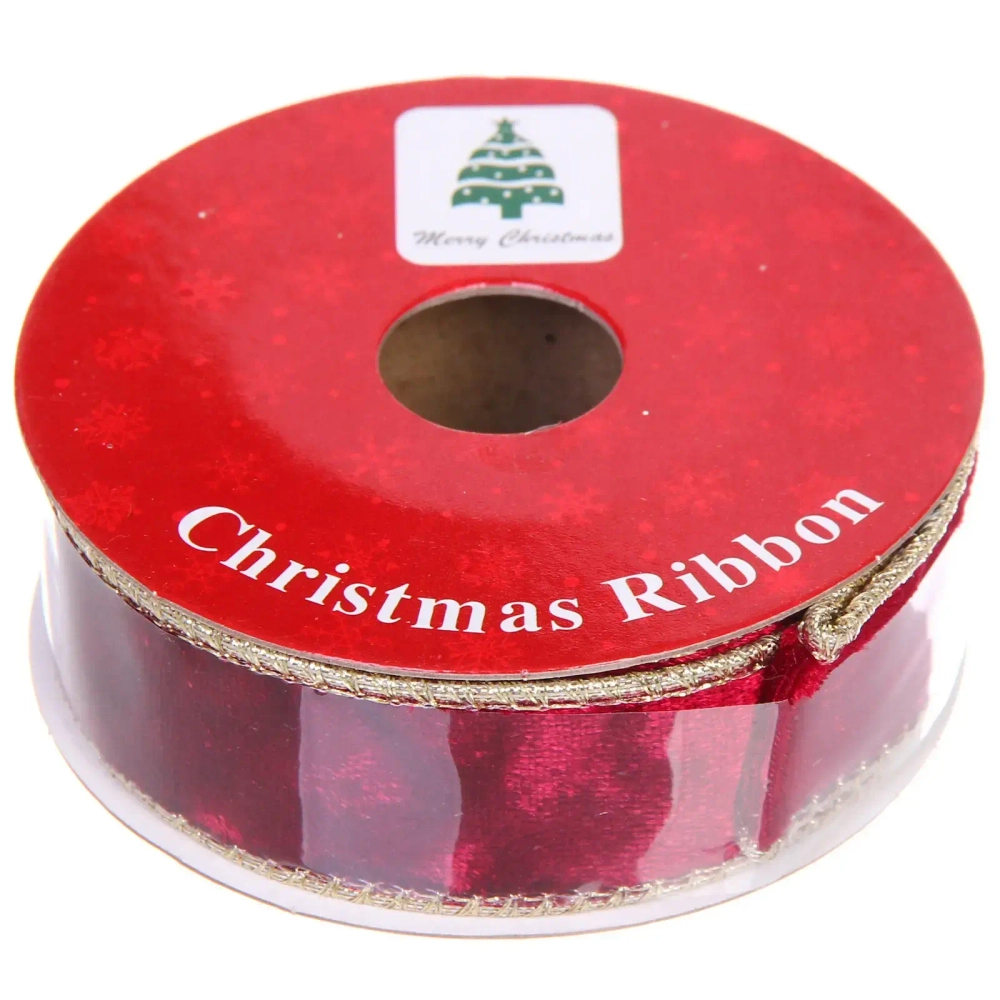 Лента для декорирования «Велюр» 2,5 см, 2,7 м, Темный рубин