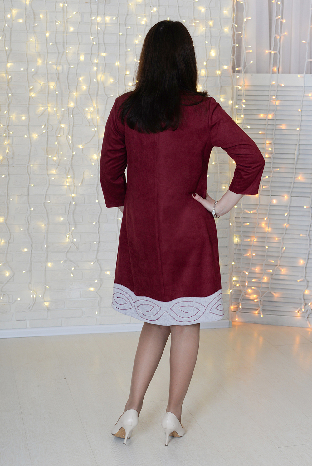 Трикотажное платье 2397ЛП, бордовый #257Б052397ЛП