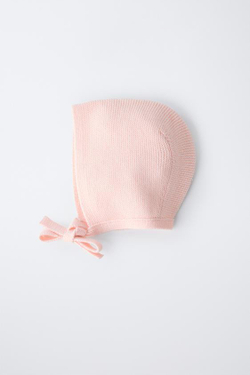 ZARA ТРИКОТАЖНЫЙ ЧЕПЧИК, РОЗОВЫЙ