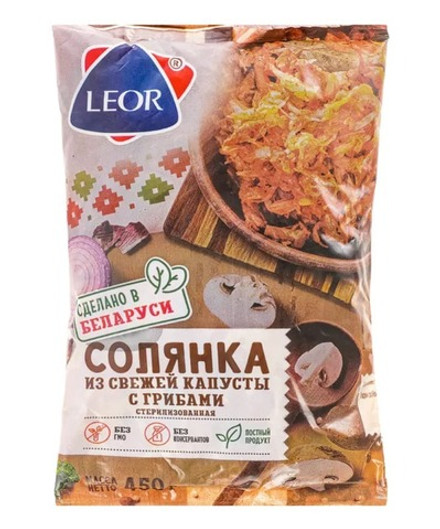 Солянка из свежей капусты с грибами 450г. Леор