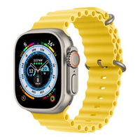 Apple Watch Ultra, 49 мм, GPS + Cellular, корпус из титана, ремешок Ocean желтого цвета (MNH93)