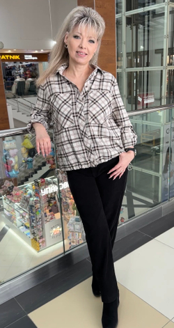 Рубашка в клетку с кулиской