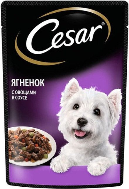 Ягненок с овощами, 85гр влажный корм для собак, Cesar