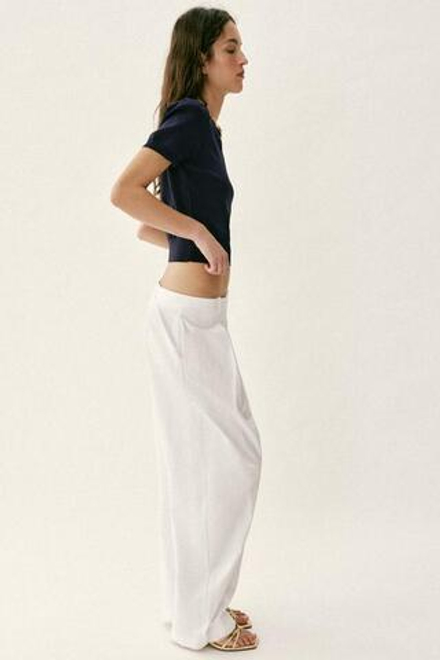 ZARA ТРИКОТАЖНЫЙ ТОП С БУСИНАМИ, СИНИЙ