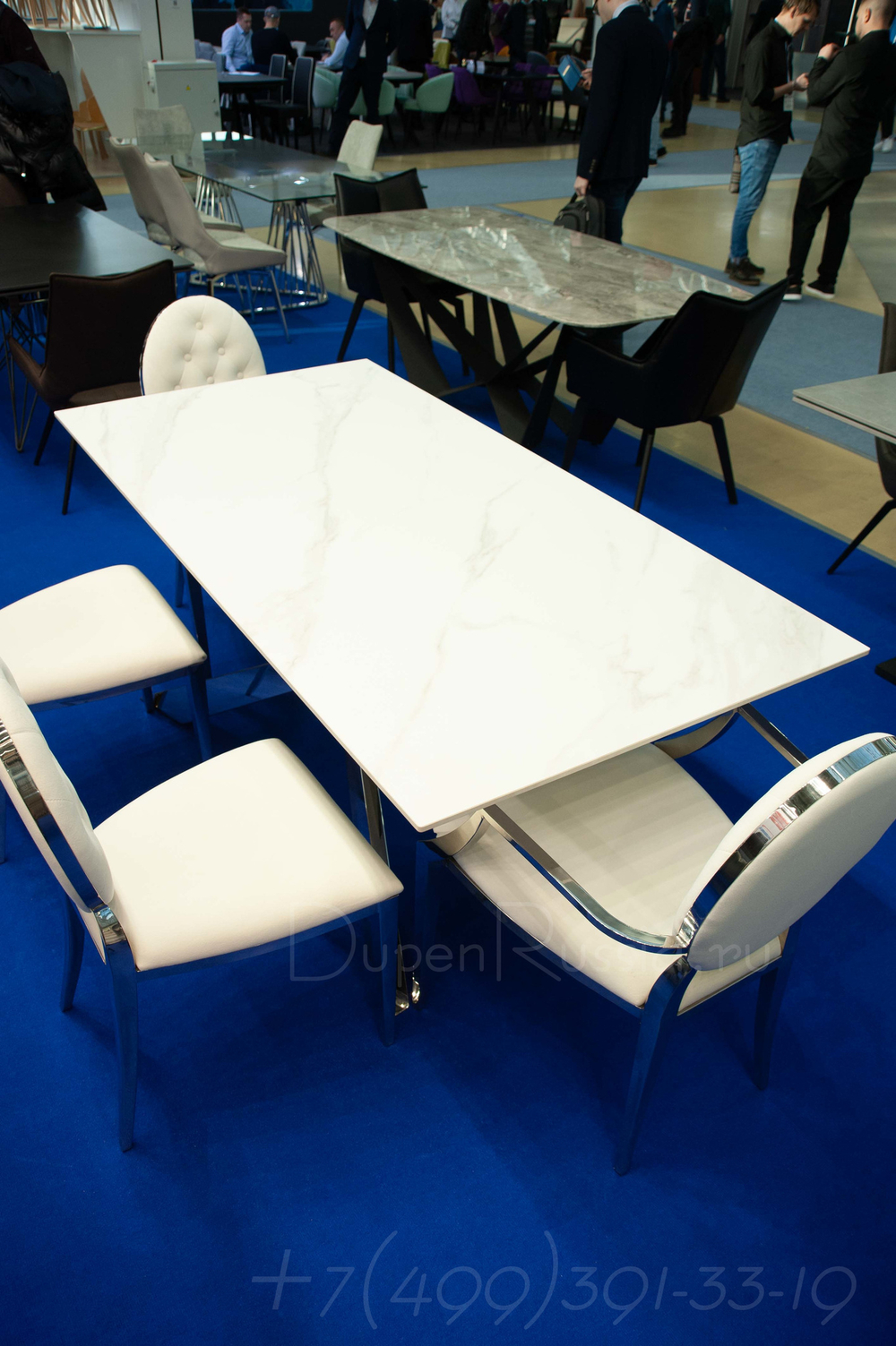 Стол T088 (160) камень белый матовый Calacata