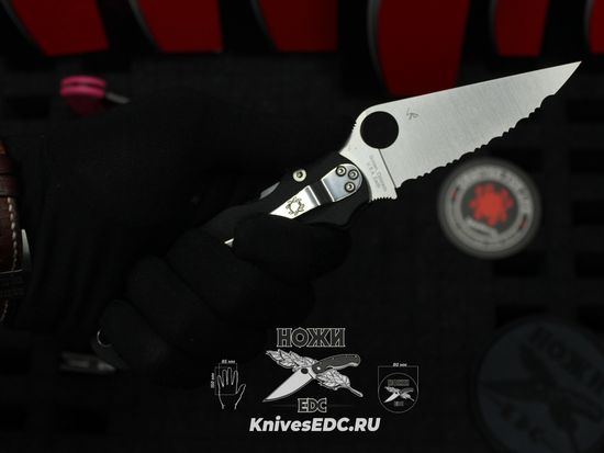 Складной нож Spyderco Paramilitary 2 81GS2 сиррейтор, c клинком из стали CPM-S45VN, рукоять G10