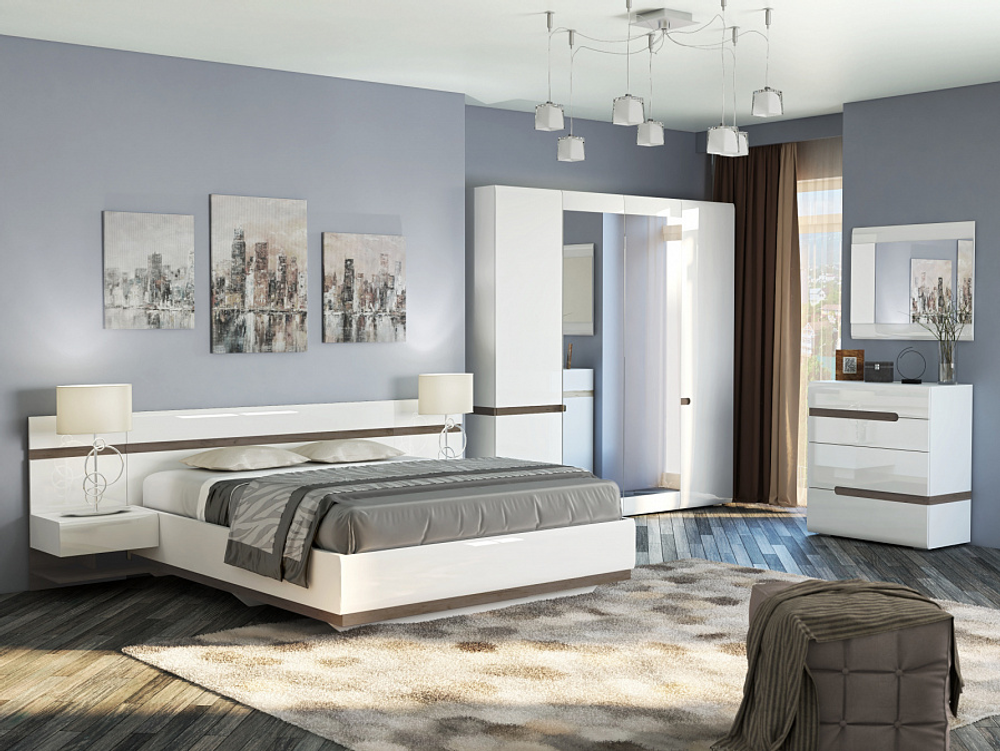 Тумба прикроватная №1 Ультра белый/белый глянец