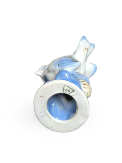 Фарфоровая статуэтка "Хохлатая синица" ФФЗ Гжель