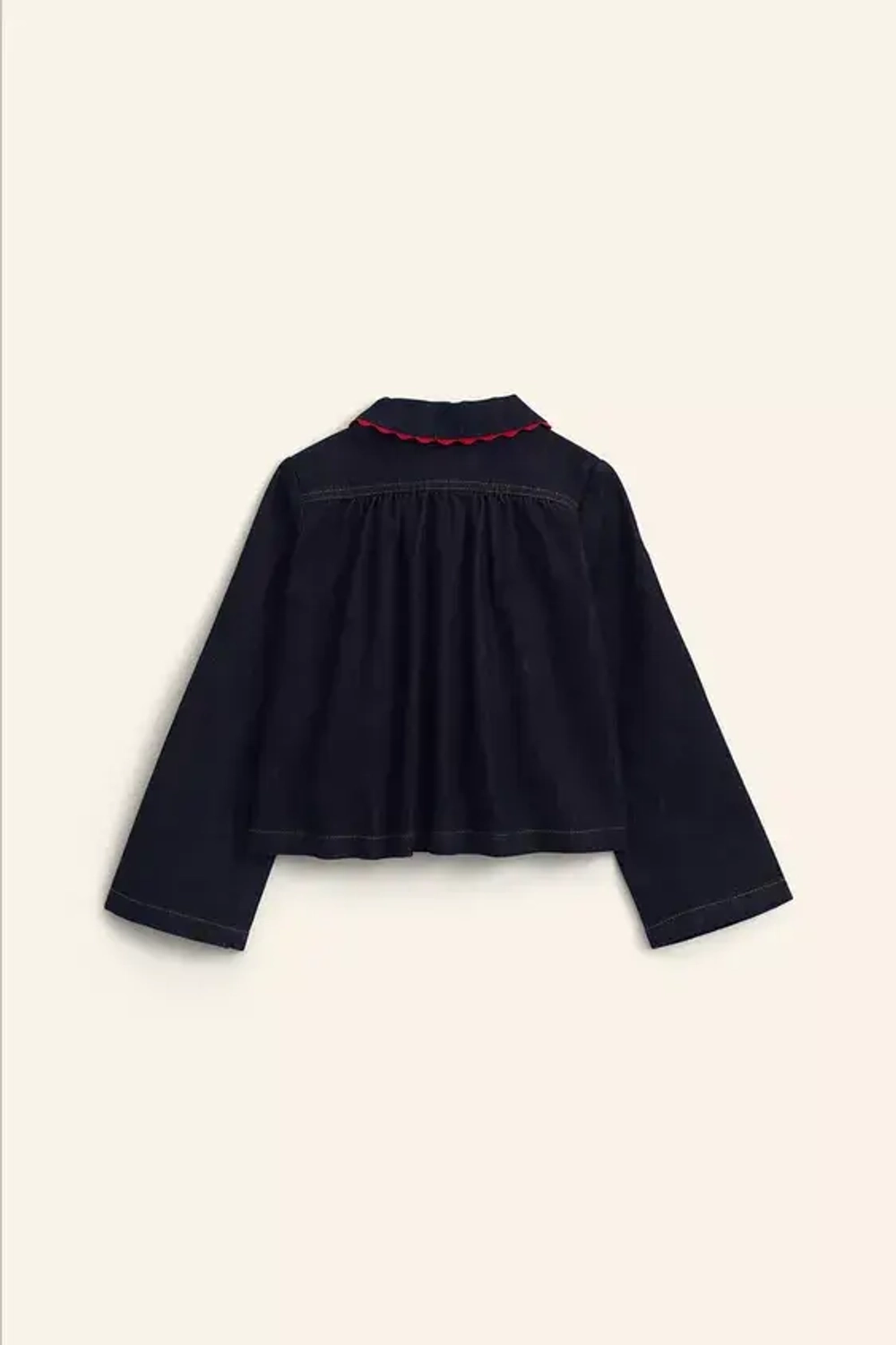 ZARA ДЖИНСОВАЯ РУБАШКА С ГЛУБОКИМ ВЫРЕЗОМ - LIMITED EDITION, ТЕМНО-СИНИЙ