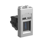 USB 3.0 розетка модульная, тип А-А, "Avanti", "Закаленная сталь", 1модуль