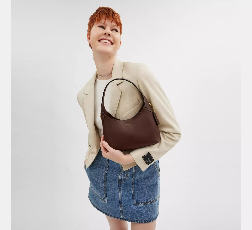 COACH СУМКА ЧЕРЕЗ ПЛЕЧО BROOKLYN 23, ТЕМНО-КОРИЧНЕВЫЙ