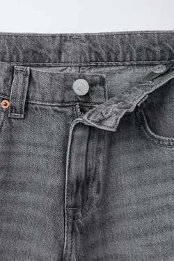 ZARA ДЖИНСЫ FLARE С БАХРОМОЙ, СЕРЫЙ