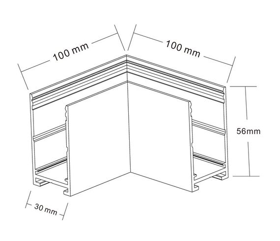 Соединитель для накладного шинопровода угловой Crystal Lux CLT 0.215 04 BL