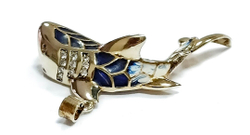 Ювелирная подвеска "Акула", серебро с позолотой