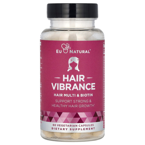 Eu Natural, Hair Vibrance, мультивитамины для волос и биотин, 60 вегетарианских капсул