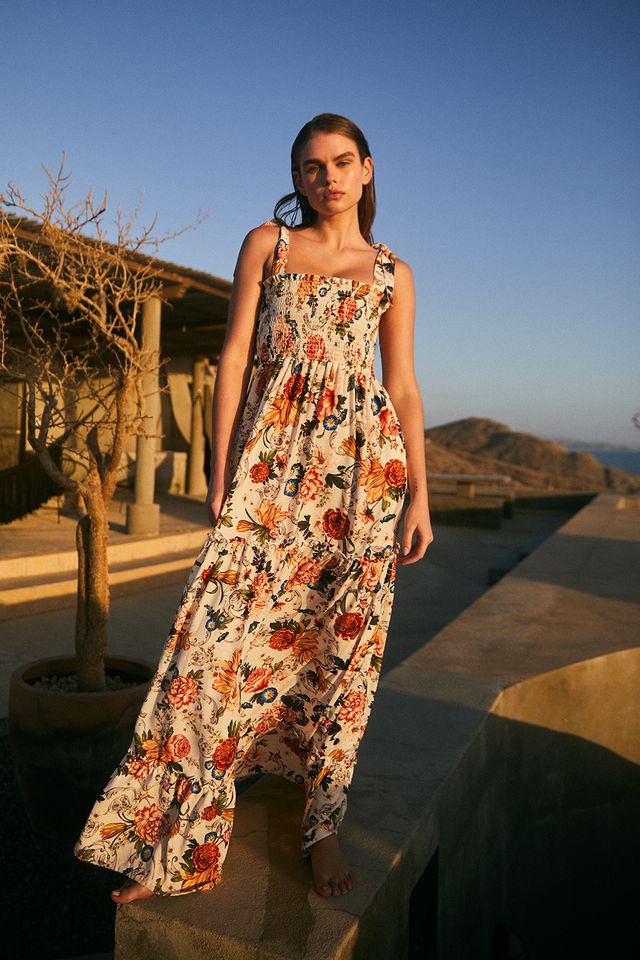 Длинное платье с цветочным принтом 12284 Lucery Numen