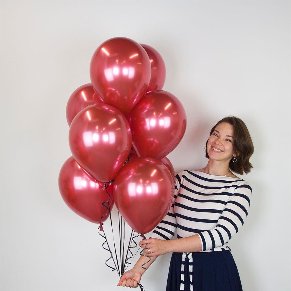 Шар (12''/30 см) Красный (503), хром, 50 шт.