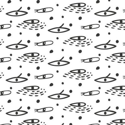 Buy fabric abstract eyes black and white