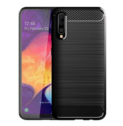 Чехол для Samsung Galaxy A50 (Galaxy A30S, A50S) цвет Black (черный), серия Carbon от Caseport