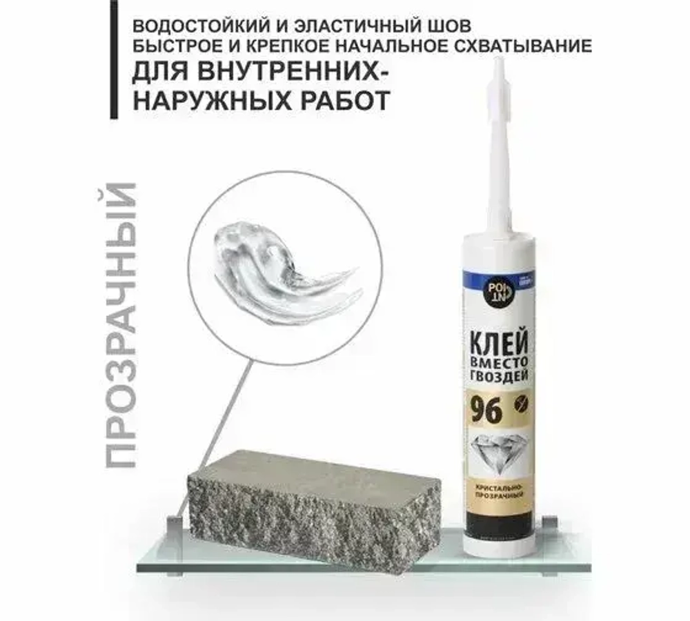 Клей вместо гвоздей POINT 96 кристально прозрачный 280мл