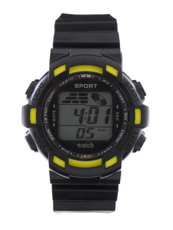 Часы наручные электронные: водонепроницаемоесть, будильник, d-4.5 см, микс