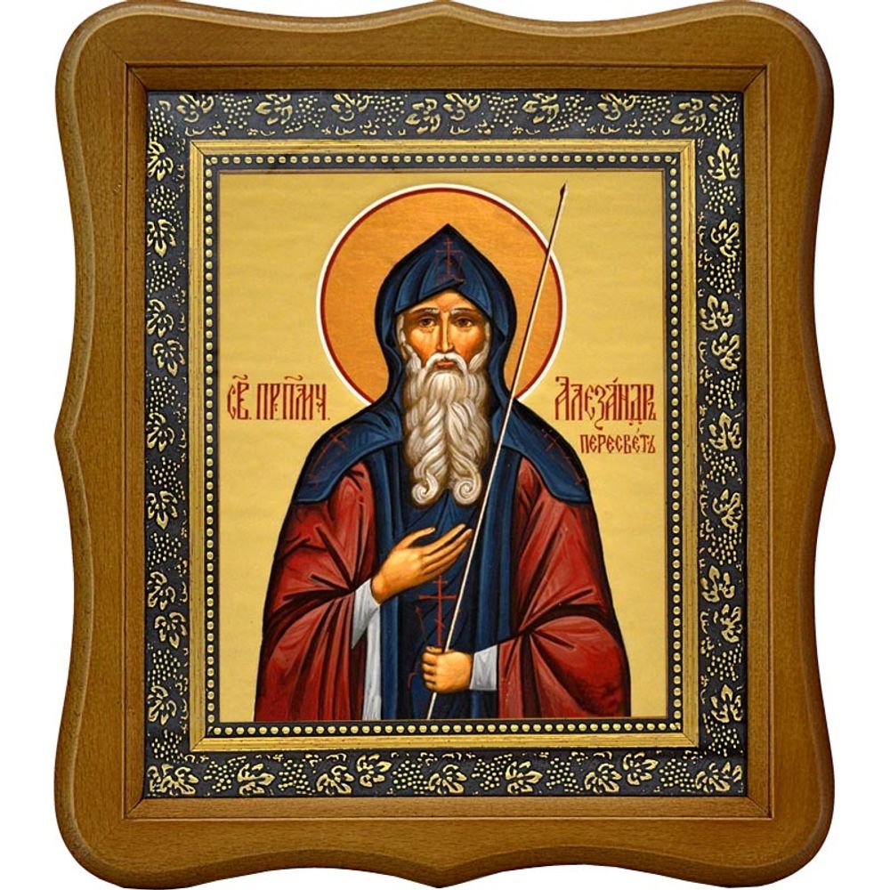 Александр Пересвет воин, схимонах. Икона на холсте.