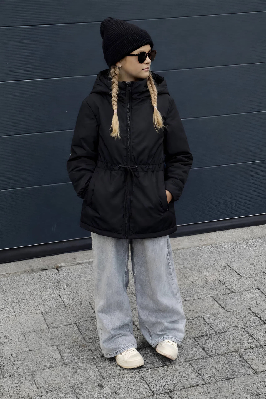 Парка демисезонная для девочки "HN-8" черный