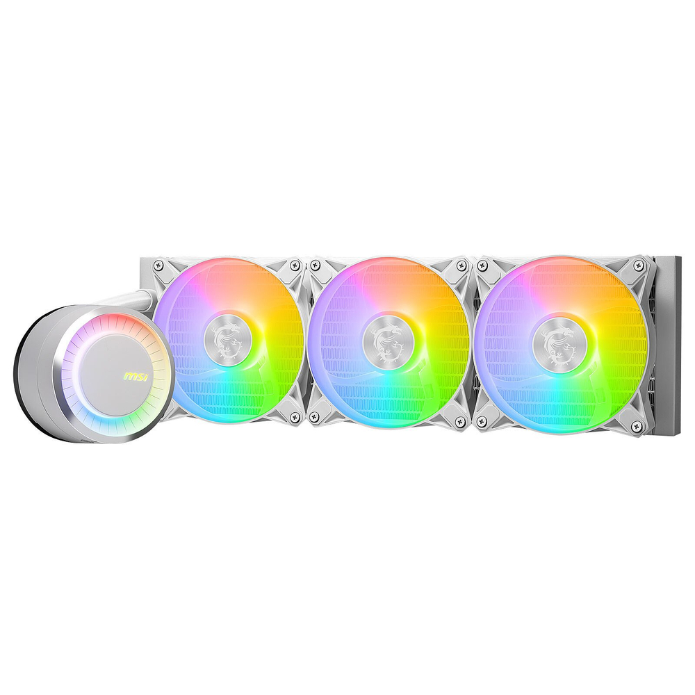 Водяное охлаждение для CPU MSI MAG CORELIQUID E360 WHITE. Socket Intel/AMD, 4pin, Fan 3x120см, ARGB