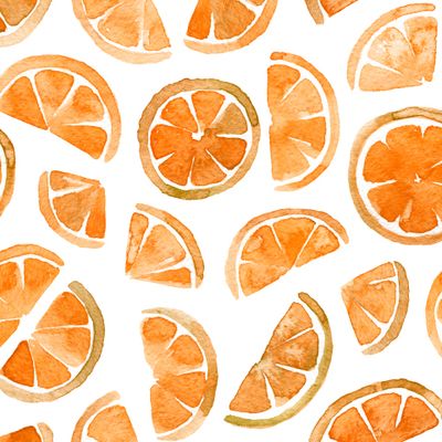 Акварельные апельсиновые дольки