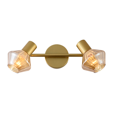 Настенный светильник 2x40Вт E14, металл, золото