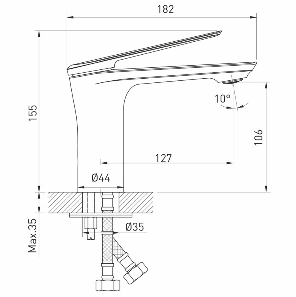 Смеситель для умывальника 35k MIXLINE ML25-04 "Real"