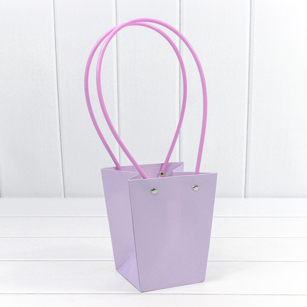 Пакет подарочный 15.5х13х9.5см Ваза для цветов (Сиреневый)