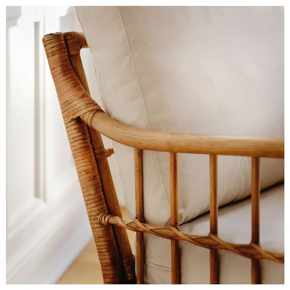 Кресло садовое - IKEA HOLMSTA, 73x57x55см, коричневый/светло-коричневый, ХОЛЬМСТА ИКЕА