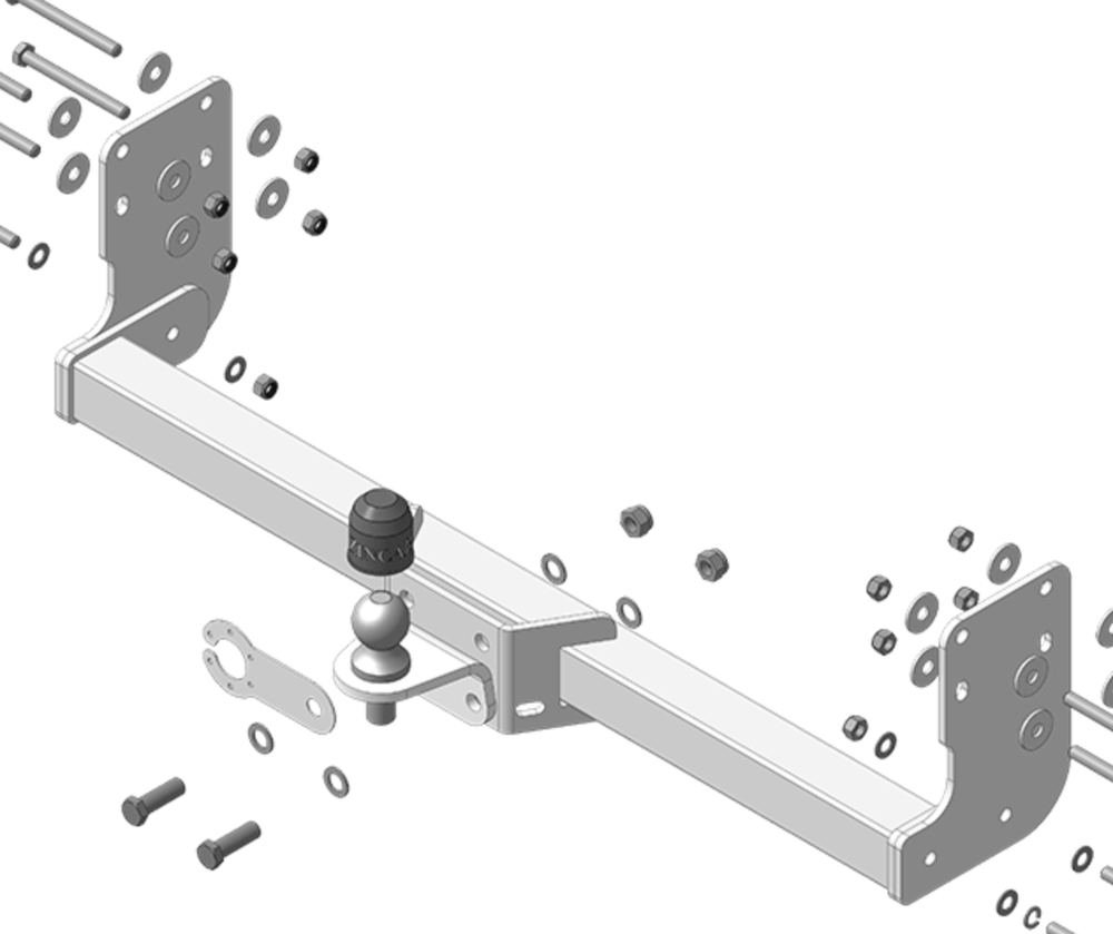 Фаркоп оцинкованный с электрикой Смарт для Mercedes Sprinter (шасси) 2006-2018 MOTODOR.ZM202FE+smart