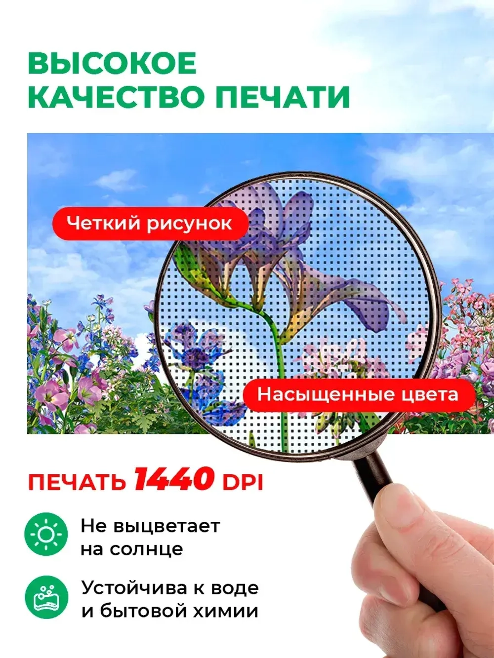 Фотосетка на забор яркие цветы на фоне неба 6х2,16 м