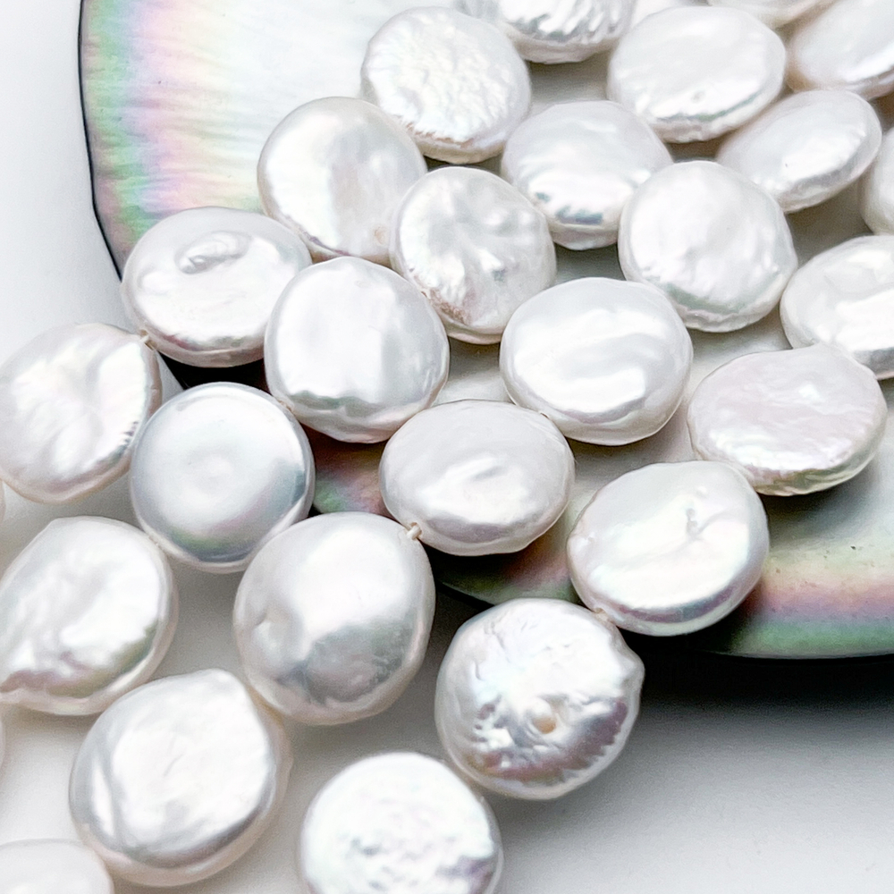 Жемчуг бусины, размер около 11-12 мм, цена за набор 5 штук