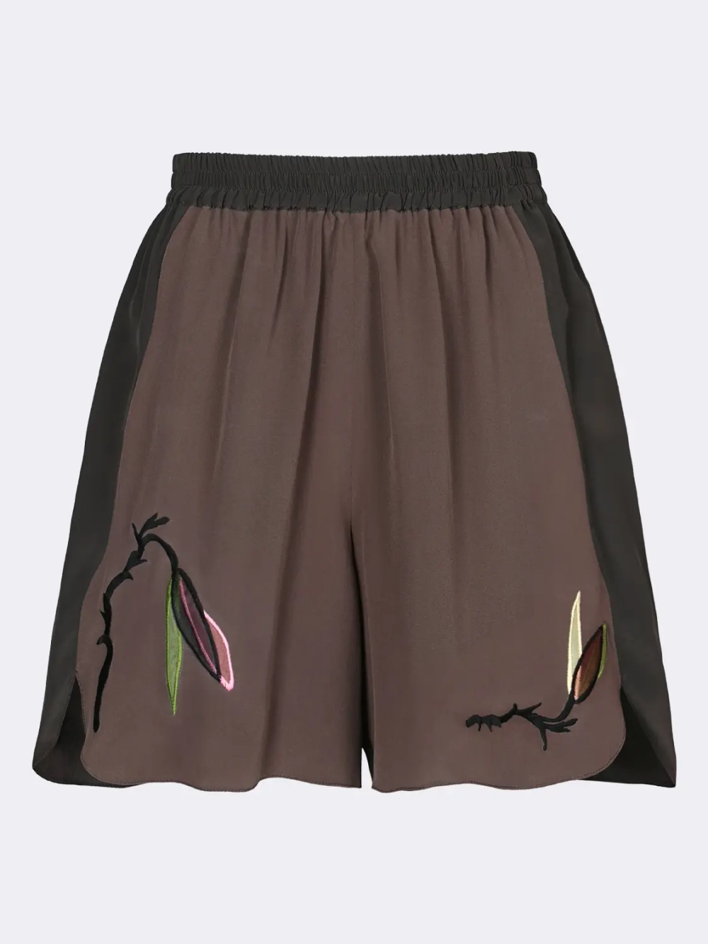 Шорты шелковые с вышивкой OLA OLA