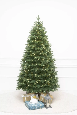 Искусственная елка Олимпия 210 см., 100% литая хвоя, теплых белых LED ламп, ЕлкиТорг (265210)