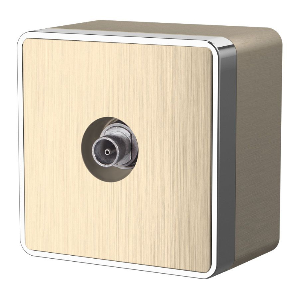 W5083010/ ТВ-розетка оконечная Gallant (шампань рифленый)