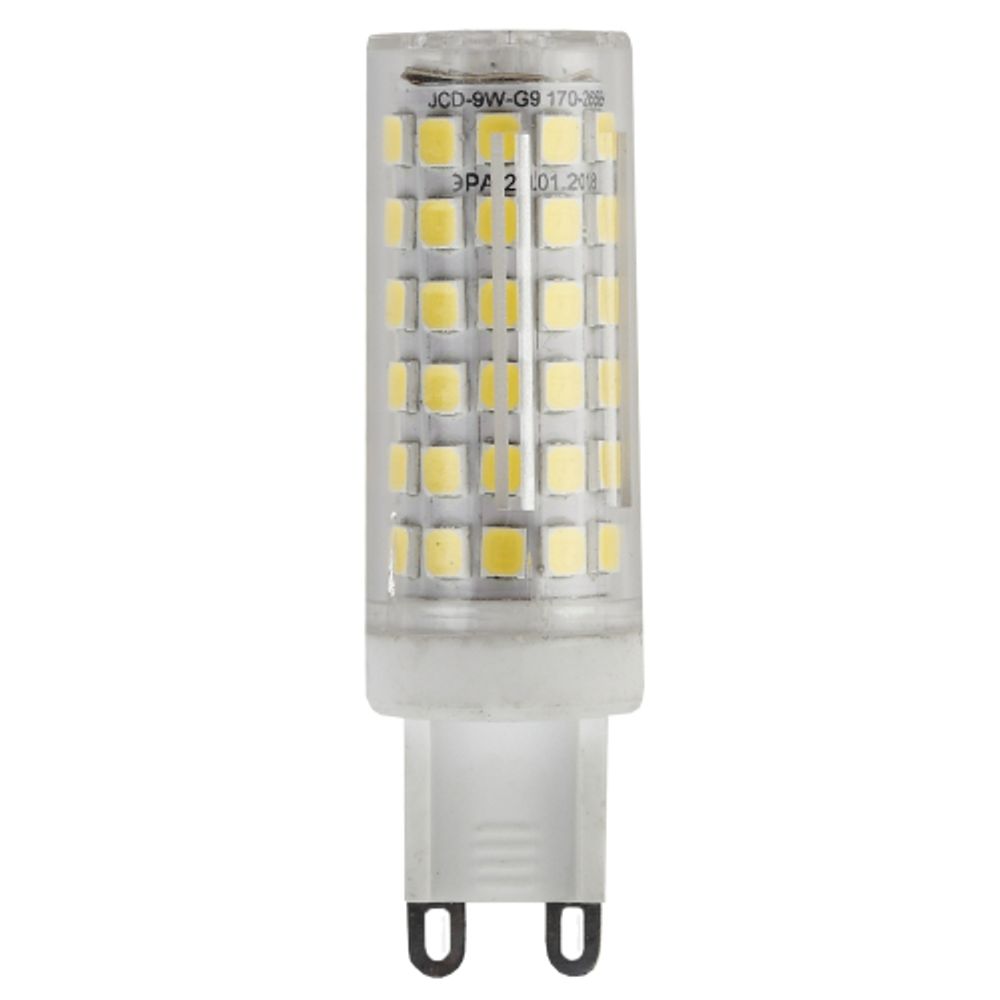 Лампа светодиодная ЭРА STD LED JCD-9W-CER-840-G9 9Вт керамика капсула нейтральный белый свет G9 | Лампы cветодиодные Капсульные (G4, G9)