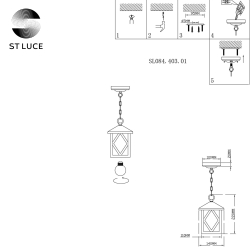 SL084.403.01 Светильник уличный подвесной ST-Luce Черный/Черный, Прозрачный E27 1*60W