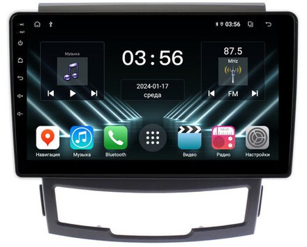 Магнитола для SsangYong Actyon 2 2011-2013 - FarCar DX159M монитор 9" IPS на Android 13, 4+64Гб, CarPlay