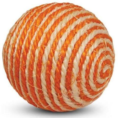 Игрушка для кошек из сизаля "Шарик", оранжевый, d95мм , Triol
