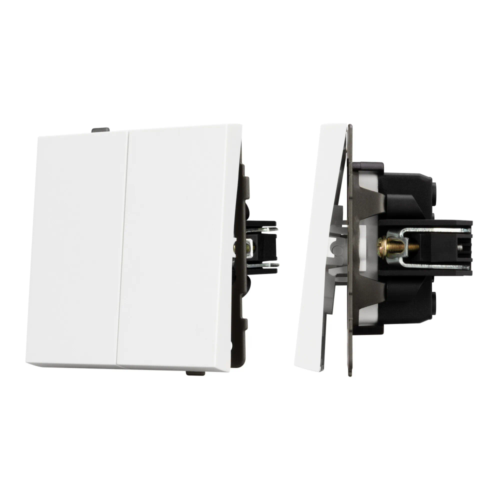 Механизм выключателя двухклавишный проходной SWT-TENDO-MKP2-PL-WH (230V, 10A) (Arlight, -) 054066