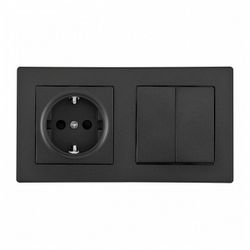 Блок с розеткой и выключателем Arte Milano SET06-2 SET06-2-30-2-40-1 black